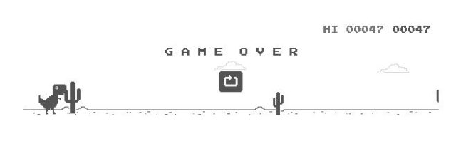 play chrome dinosaur game while online