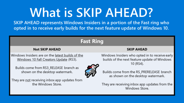 Windows10 Insider Skip Ahead