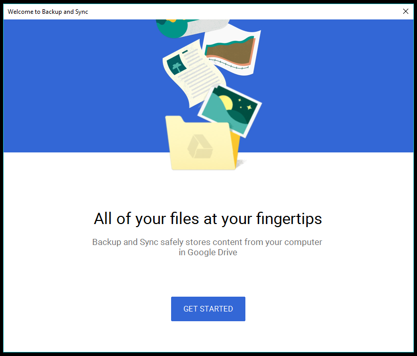 quit backup and sync google drive