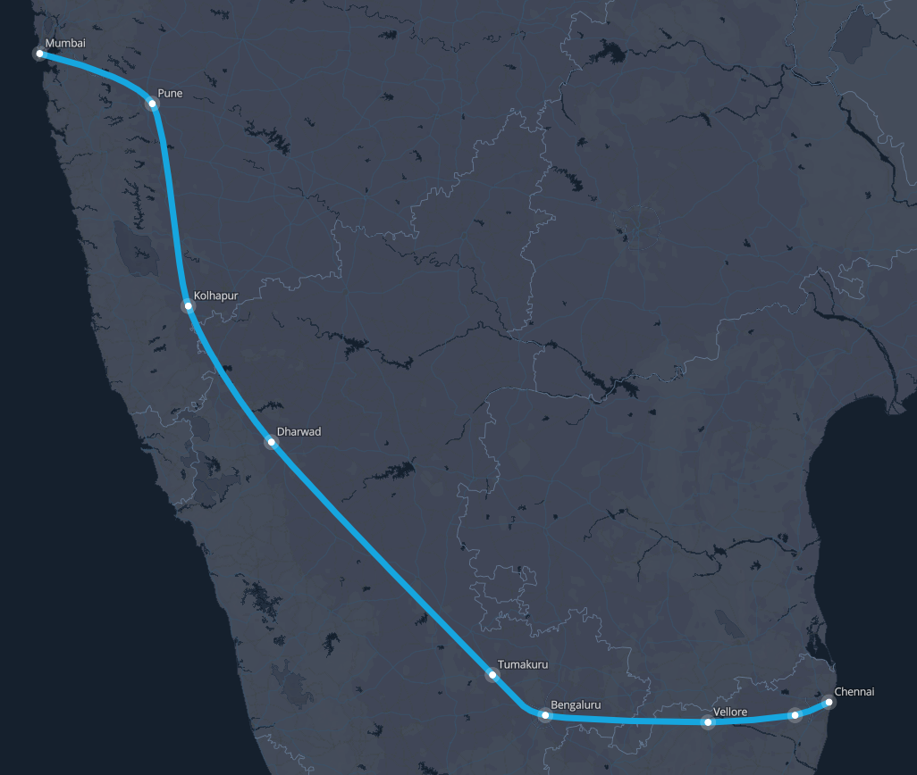 Hyperloop One Mumbai Chennai