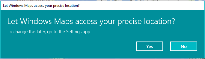 Windows 10 location prompt