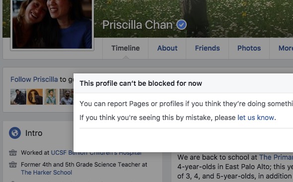 priscilla chan cant be blocked on facebook