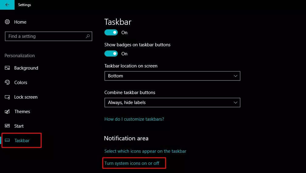 remove action center button taskbar