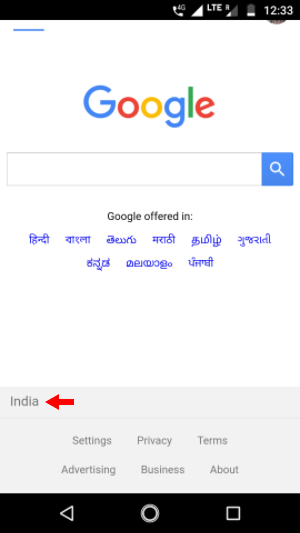Change Google Search Country