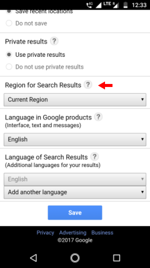 How to change google search country2