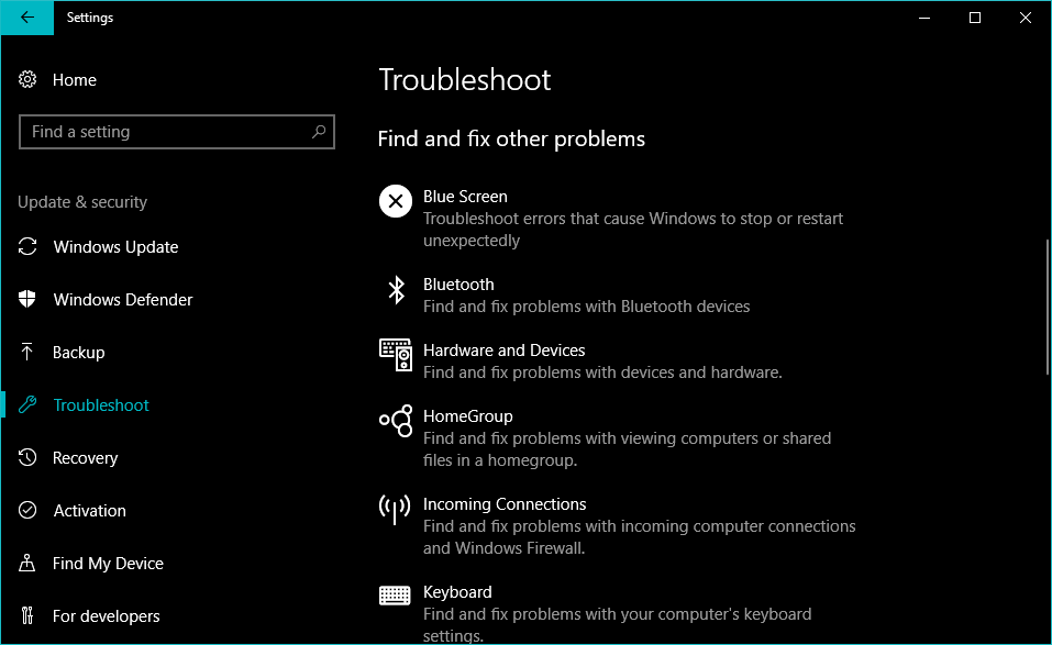 windows 10 blue screen troubleshooter