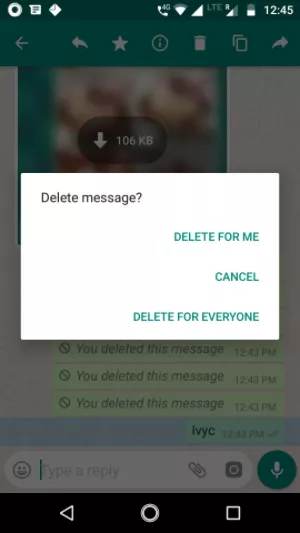 delete whatsapp message everyone