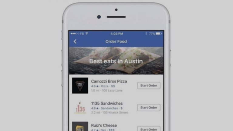 facebook food order service