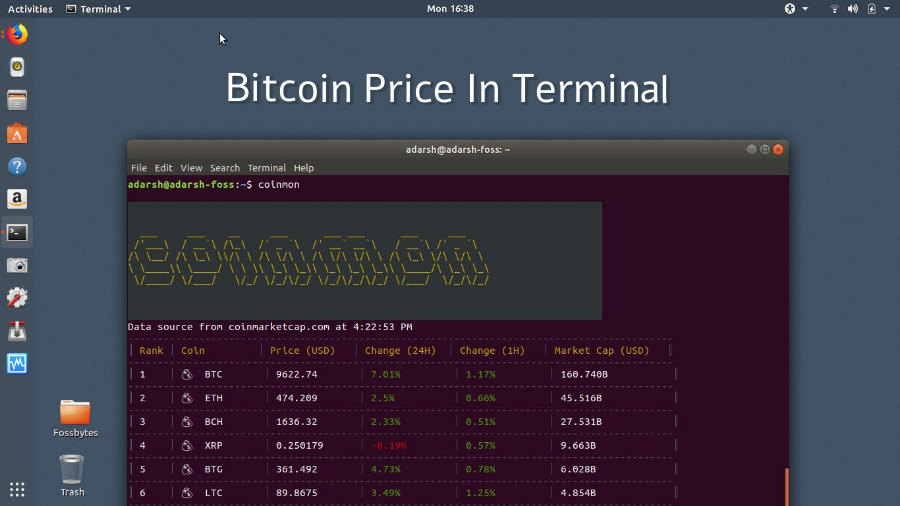 How To Check Bitcoin And Other Cryptocurrency Prices From Linux - 