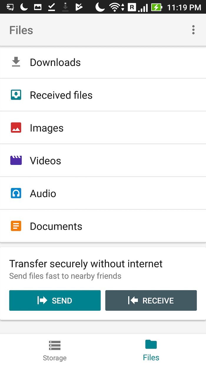 files go files send receive