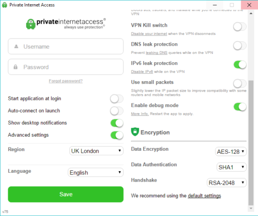 does pia private internet access work on sophos sg