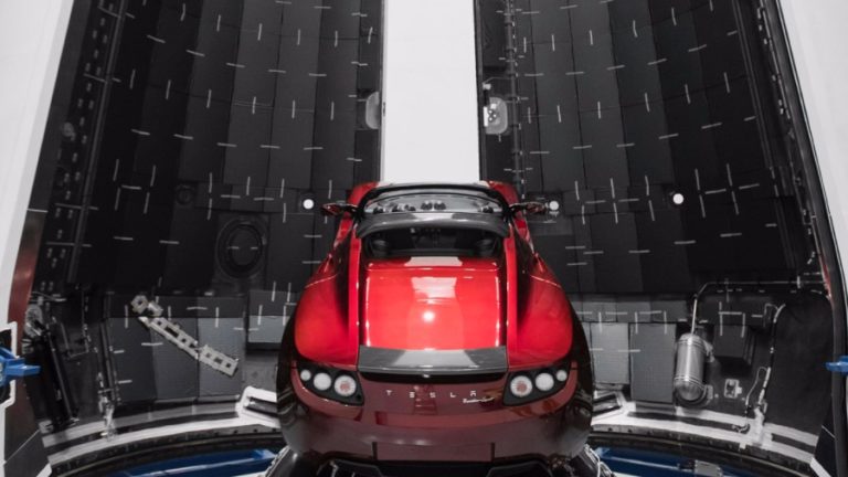 Tesla Roadster Falcon Heavy Mars
