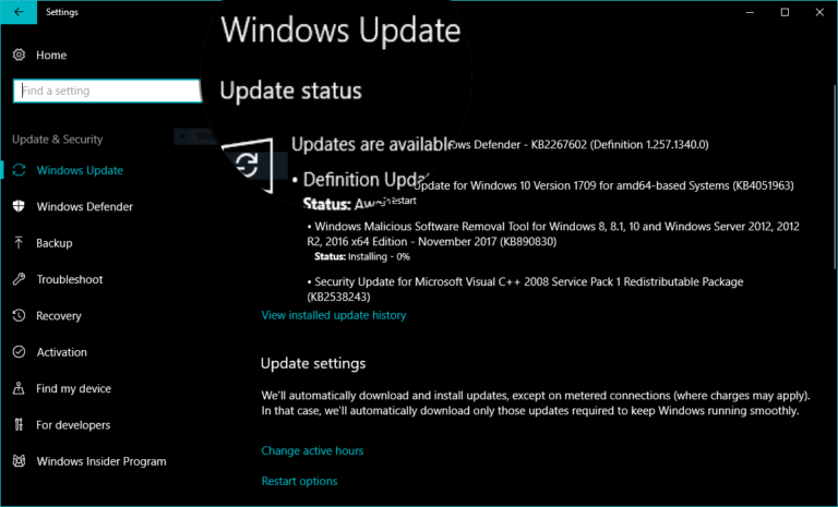 Windows 10 Update Screen mag