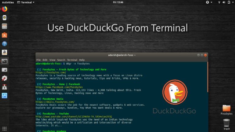 ddgr duckduckgo use from terminal