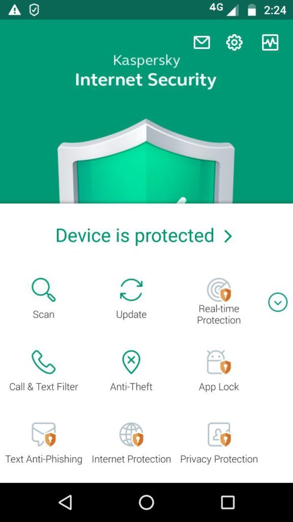 Kaspersky Mobile Antivirus for android smartphones
