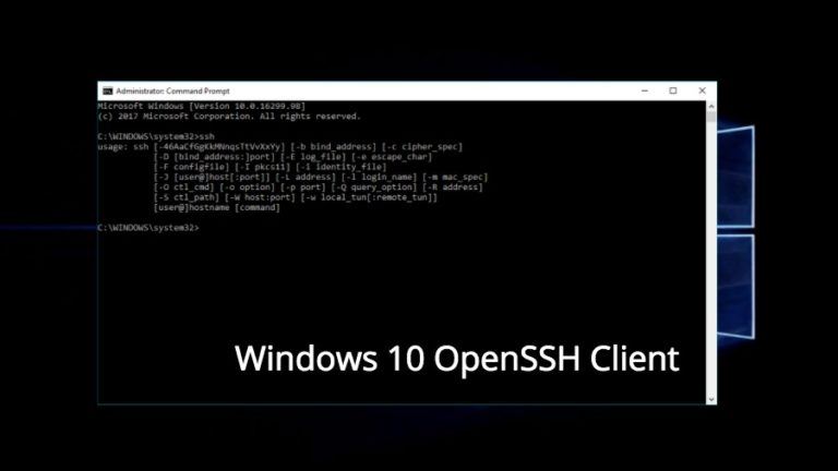windows 10 openssh client