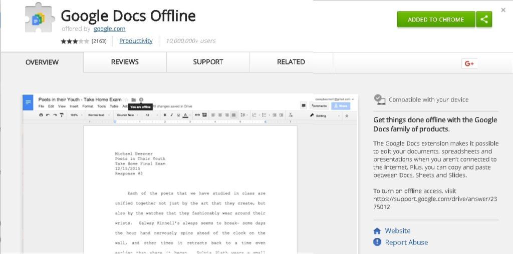 google docs offline for mac