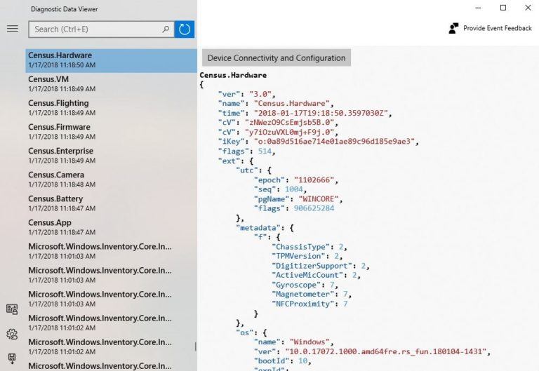 Windows 10 Diagnostic Data Viewer 1