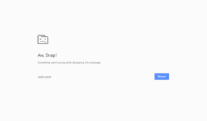 chrome aw snap error fix