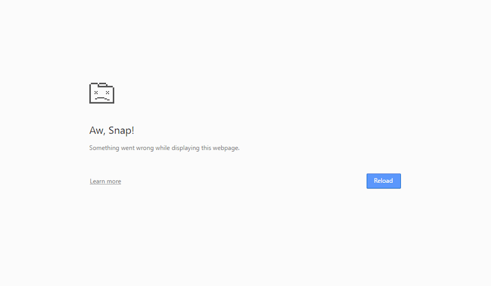 chrome aw snap error fix