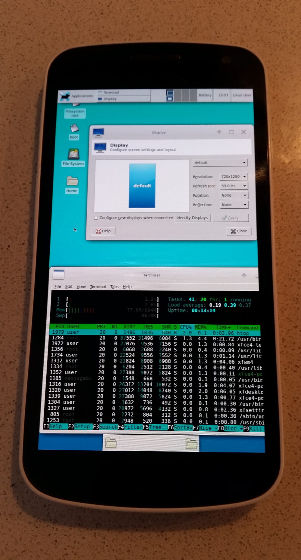 Xfce on a device with postmarketOS