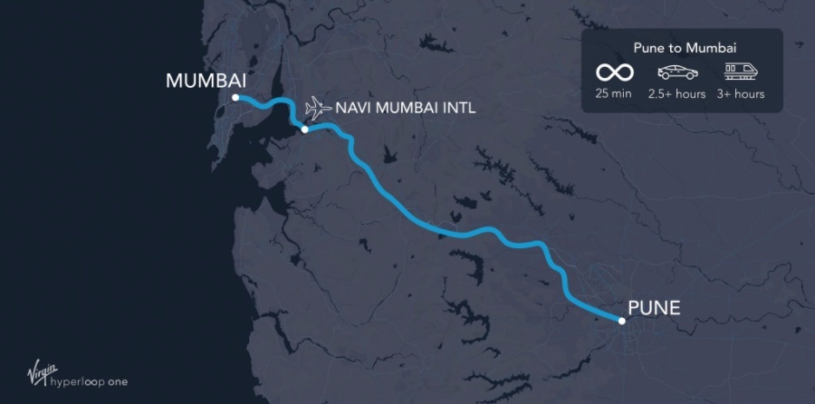Mumbai Pune Hyperloop One First Route