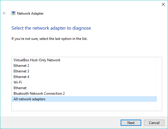 Windows 10 Troubleshooting tools 11 network adapter