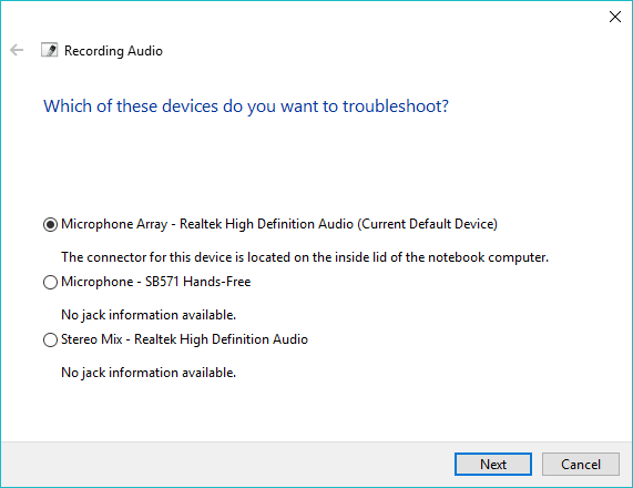 Windows 10 Troubleshooting tools 14 recording audio