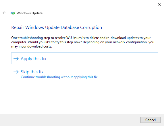 Windows 10 Troubleshooting tools 4 Windows update
