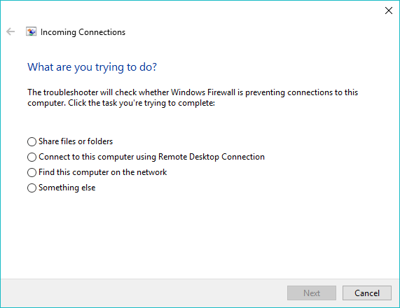 Windows 10 Troubleshooting tools 9 incoming connections