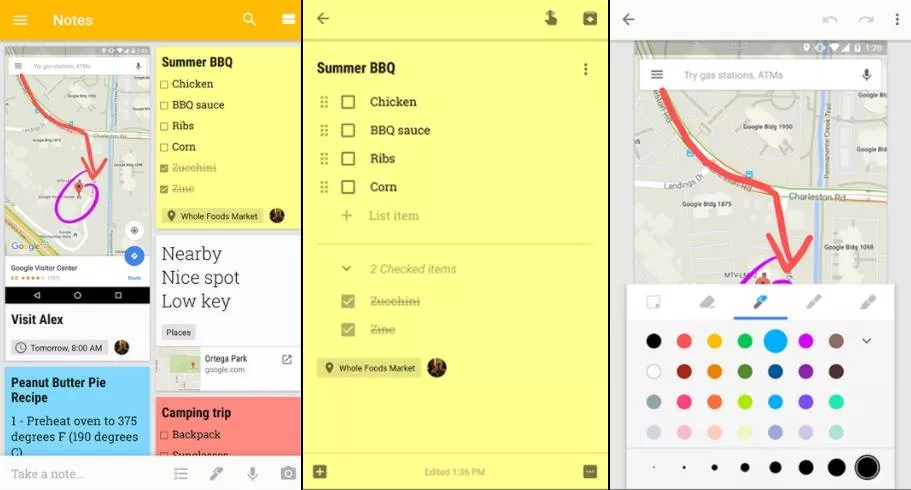 Google Keep for Note taking (Android)