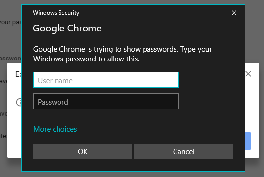 google chrome saved passwords export