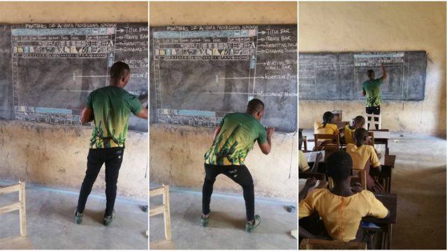 Ghana Teacher Draws Microsoft Word