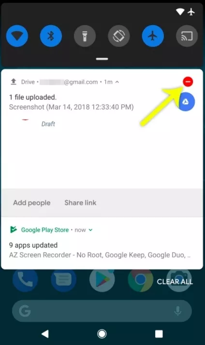 Notification channel Android P