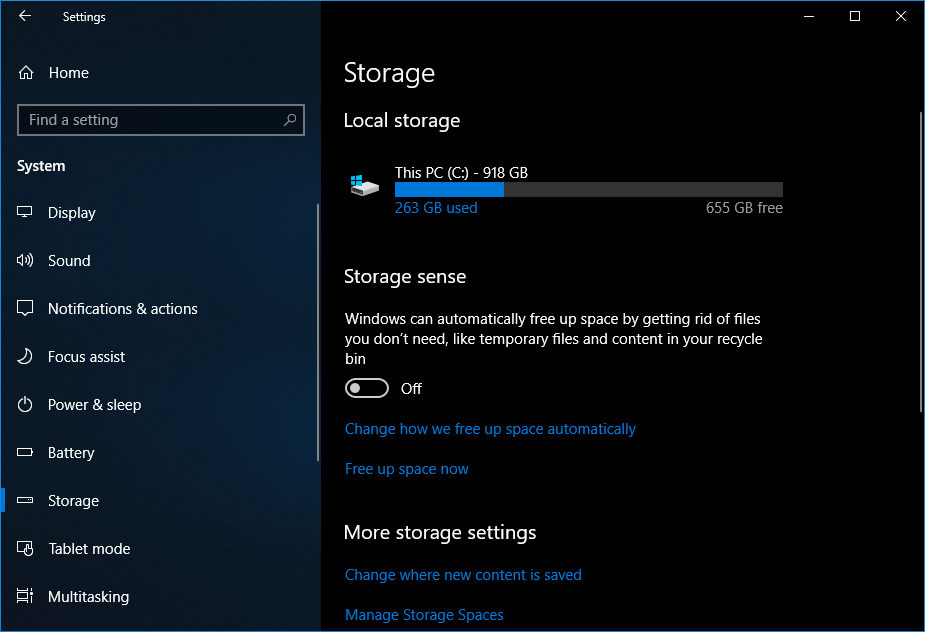 Windows 10 April 2018 Update 17 Free Up Space Now