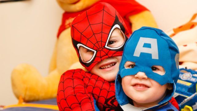 kids in superhero costume