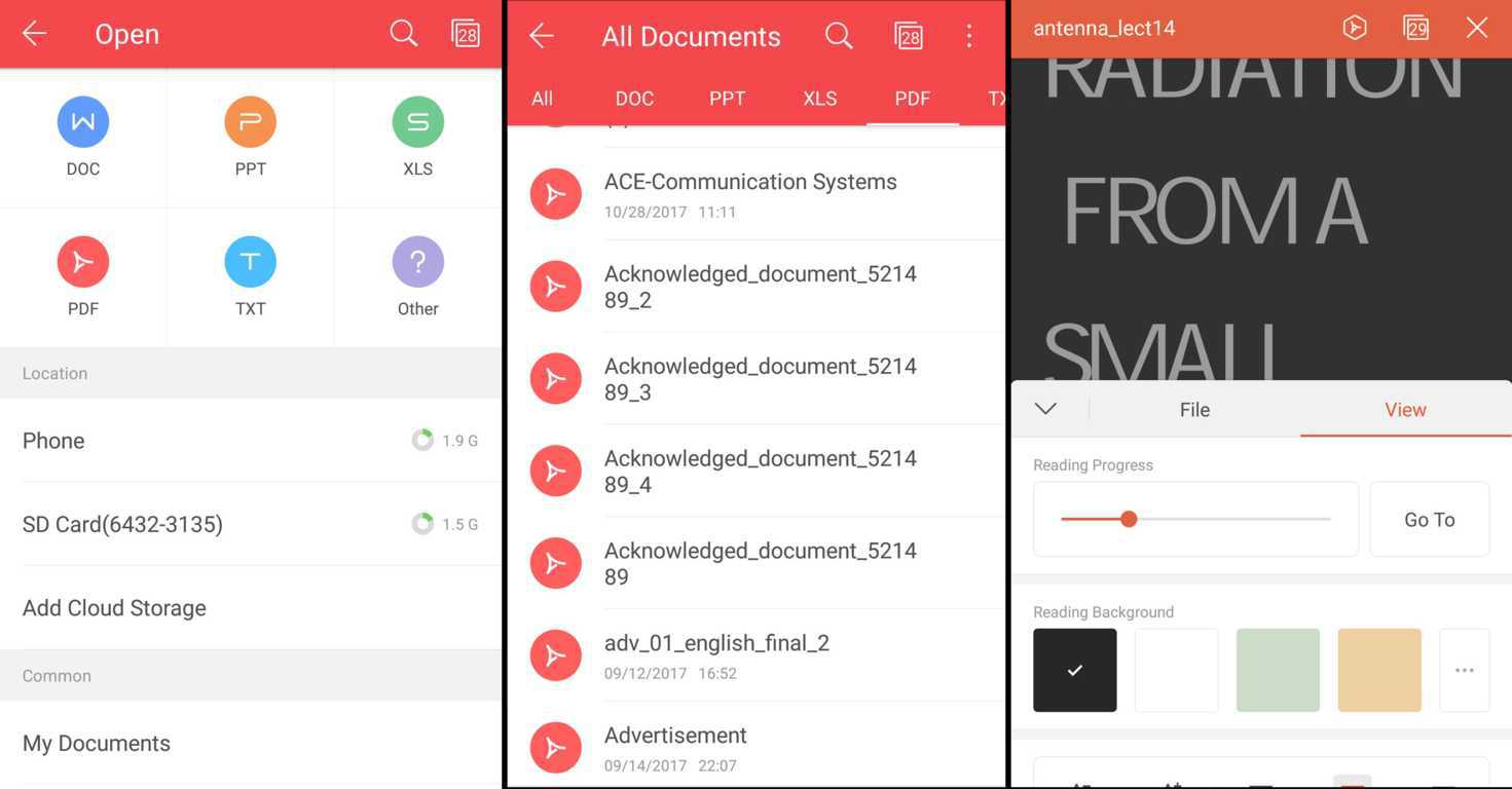 android pdf reader landscape