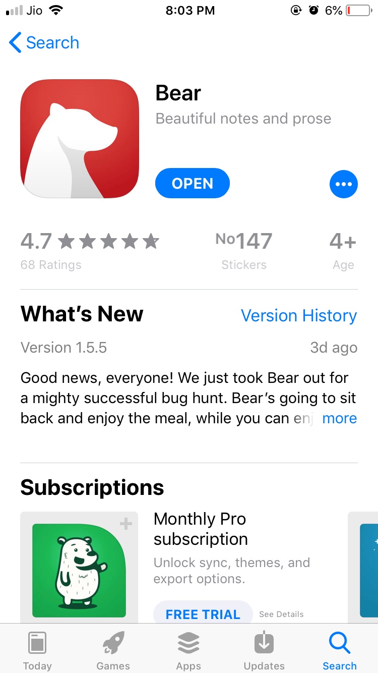 Bear App
