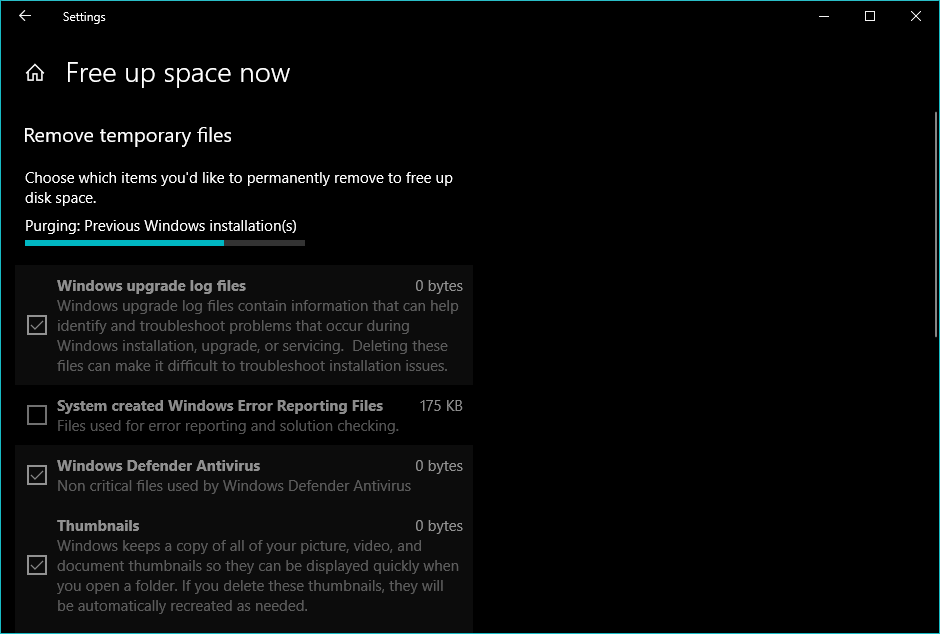 Free Up Space Windows 10 April Update 4