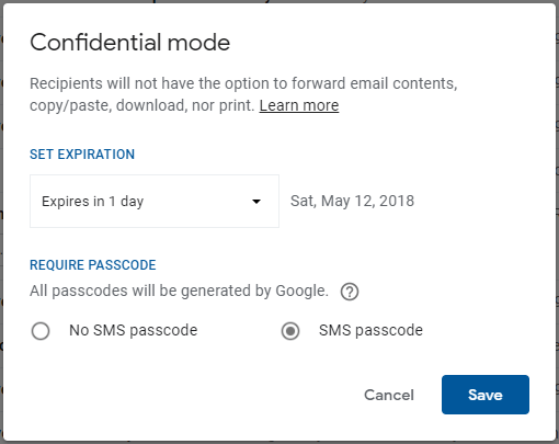 How to enable Gmail Confidential Mode 3
