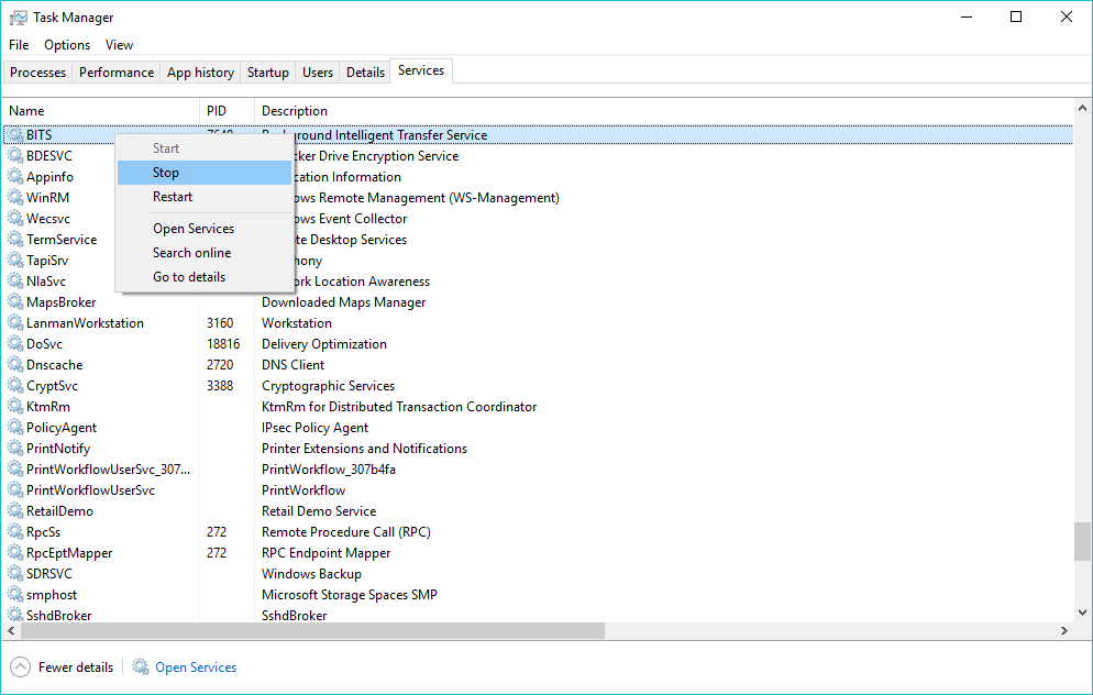 What is svchost.exe 4 stop bits