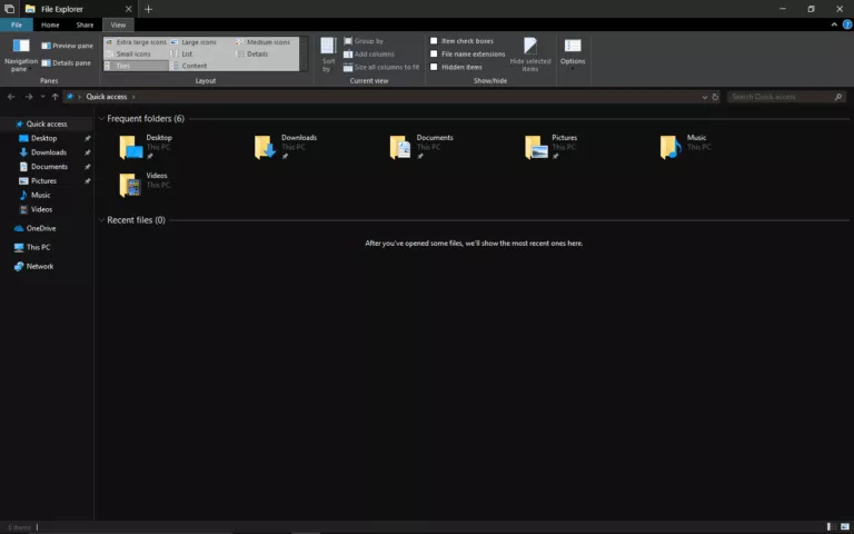 Windows 10 File Explorer Dark Mode Enable