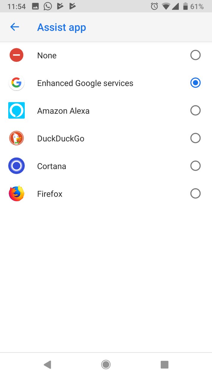 assist app settings