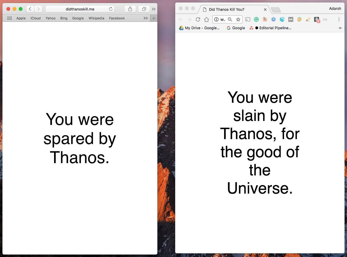 Did Thanos Kill You In Avengers Infinity War Visit This Website And Find Out - did thanos kill you in infinity war roblox