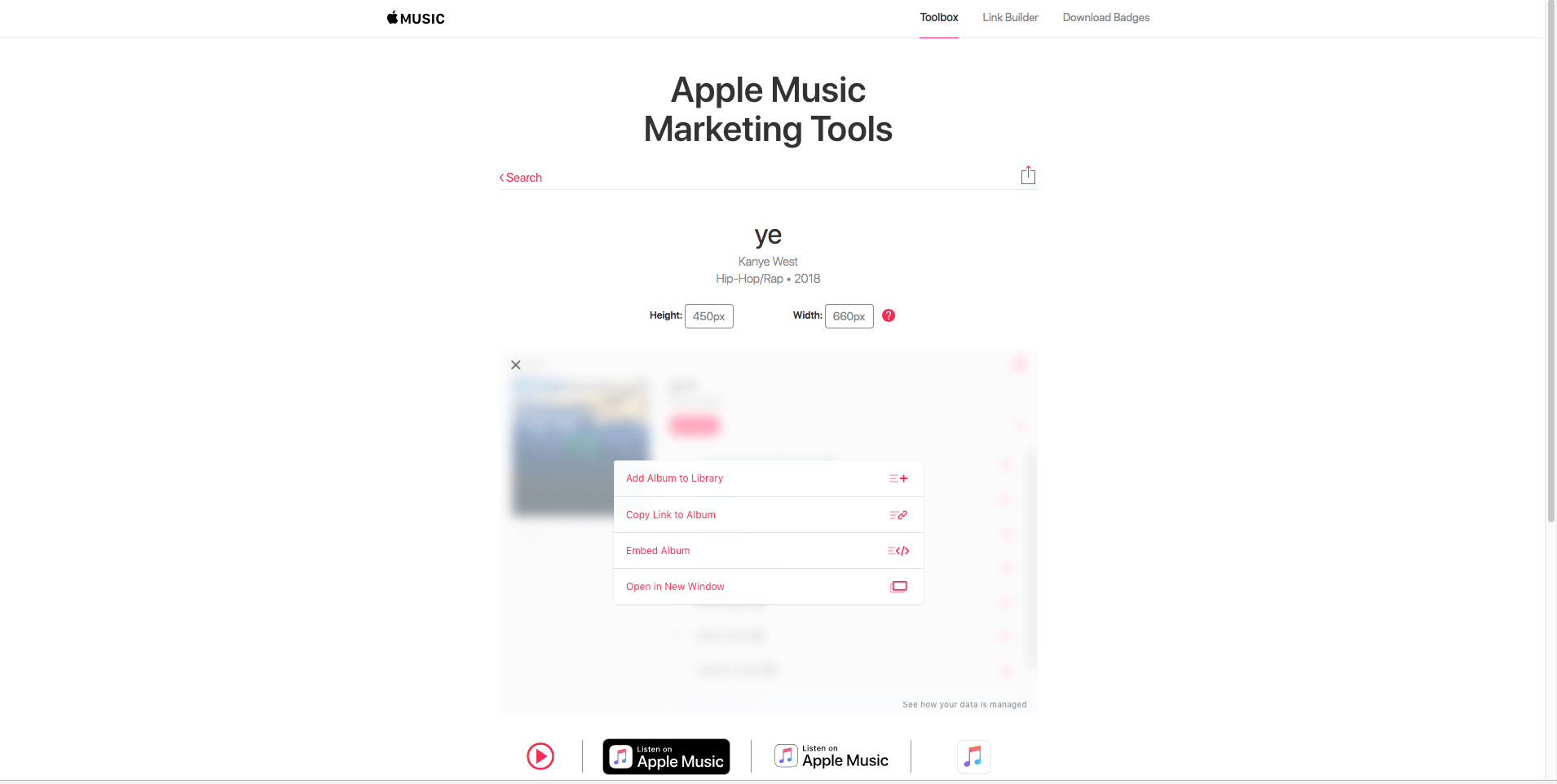 Apple Music Web player