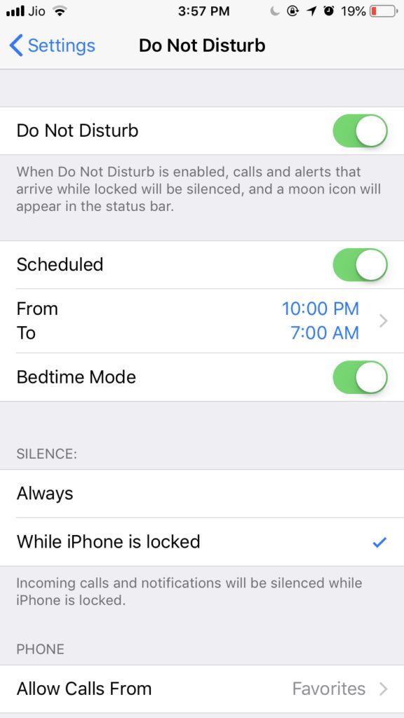 Do Not Disturb in iOS 12