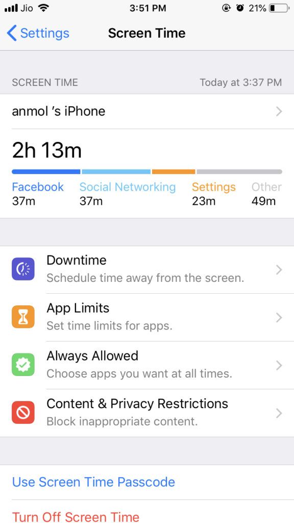 Screen Time in iOS 12