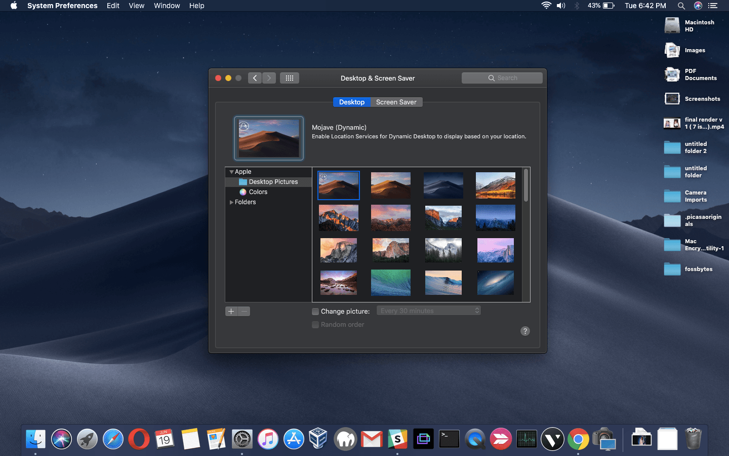 WinDynamic Desktop macos mojave port