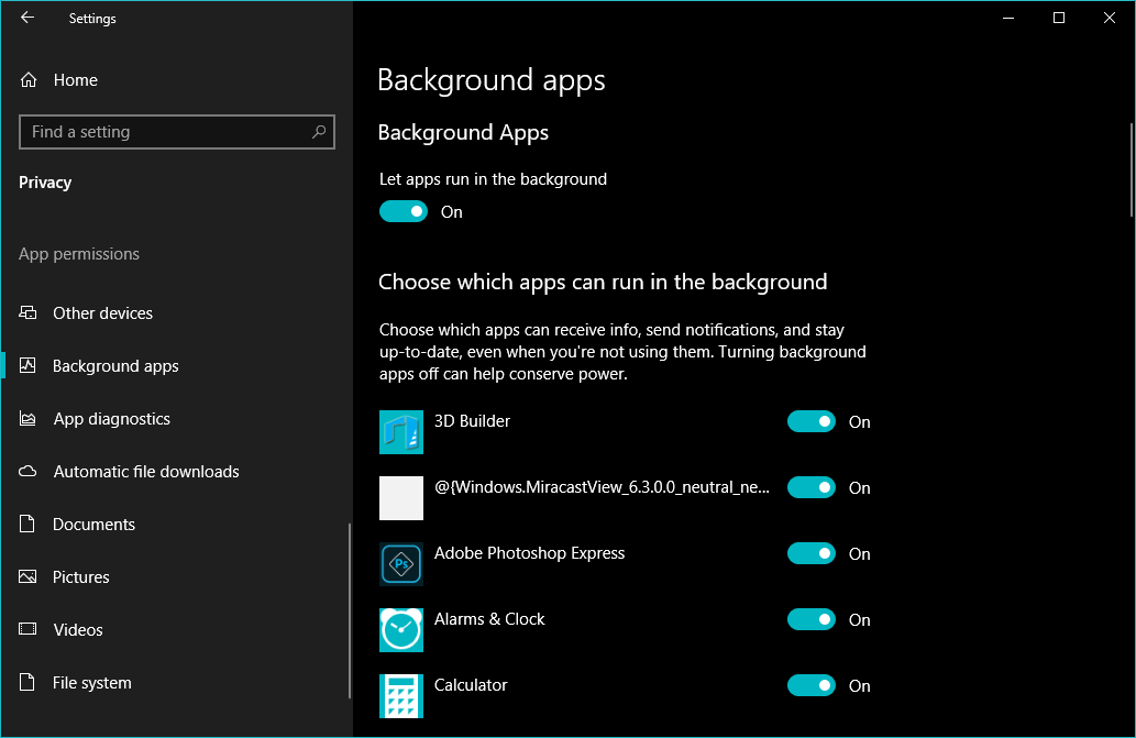 Windows 10 Process Runtime Broker 4 Disable Background apps
