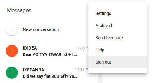 android messages sending